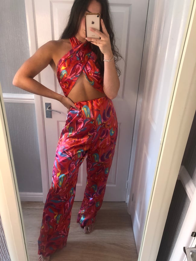 multiple colours* satin wide leg trousers 