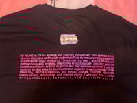 Image 3 of Black tshirt with pink heart logo 