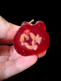 Image 4 of Clear Red Muerte with gold face