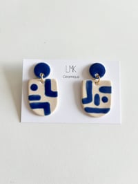 Paire de boucles d'oreilles céramique BOOMA GM bleu 