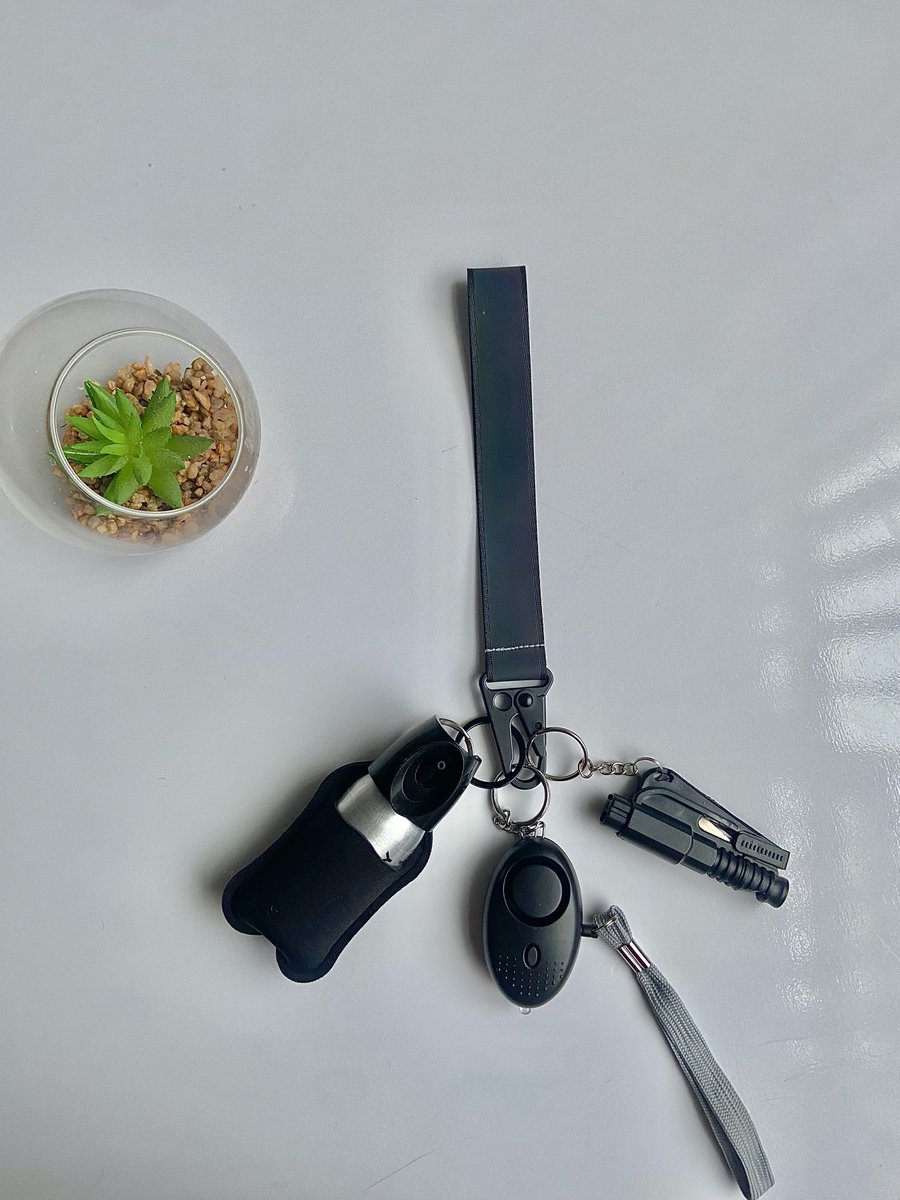 Image of Black  reflective keychain 