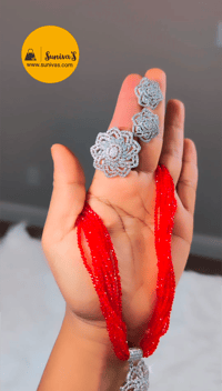 Image 2 of Lajita_Short Hydropotey Necklace Set in Red