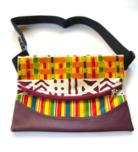 Image 3 of Fanny Pack Designs By IvoryB Kente Burgundy 