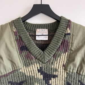 Image of LL Bean Made in England Wool Camouflage Vest