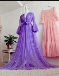 Image 3 of CoCo Red Tulle Maxi Gown-Robe