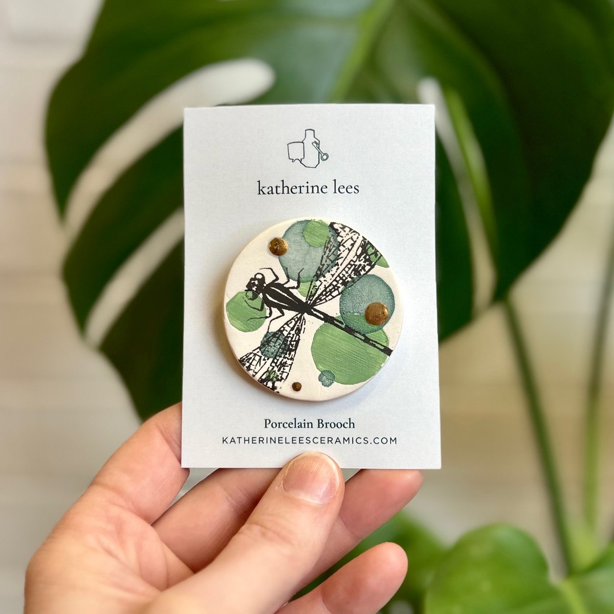 Large screen printed brooch