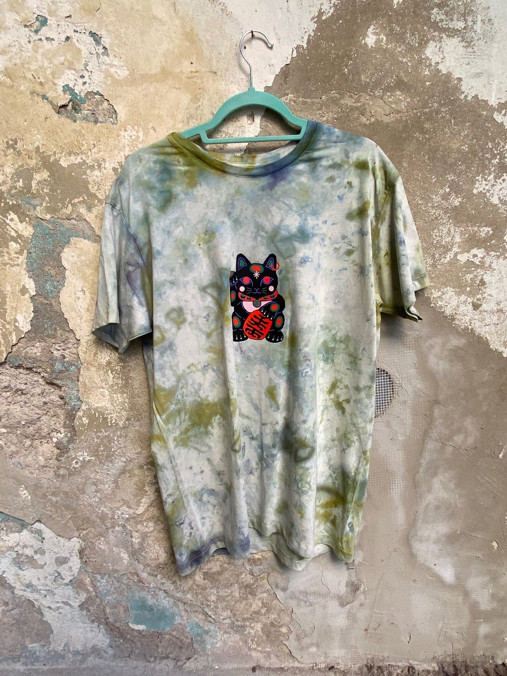 Black Cat tie-dye shirt 02