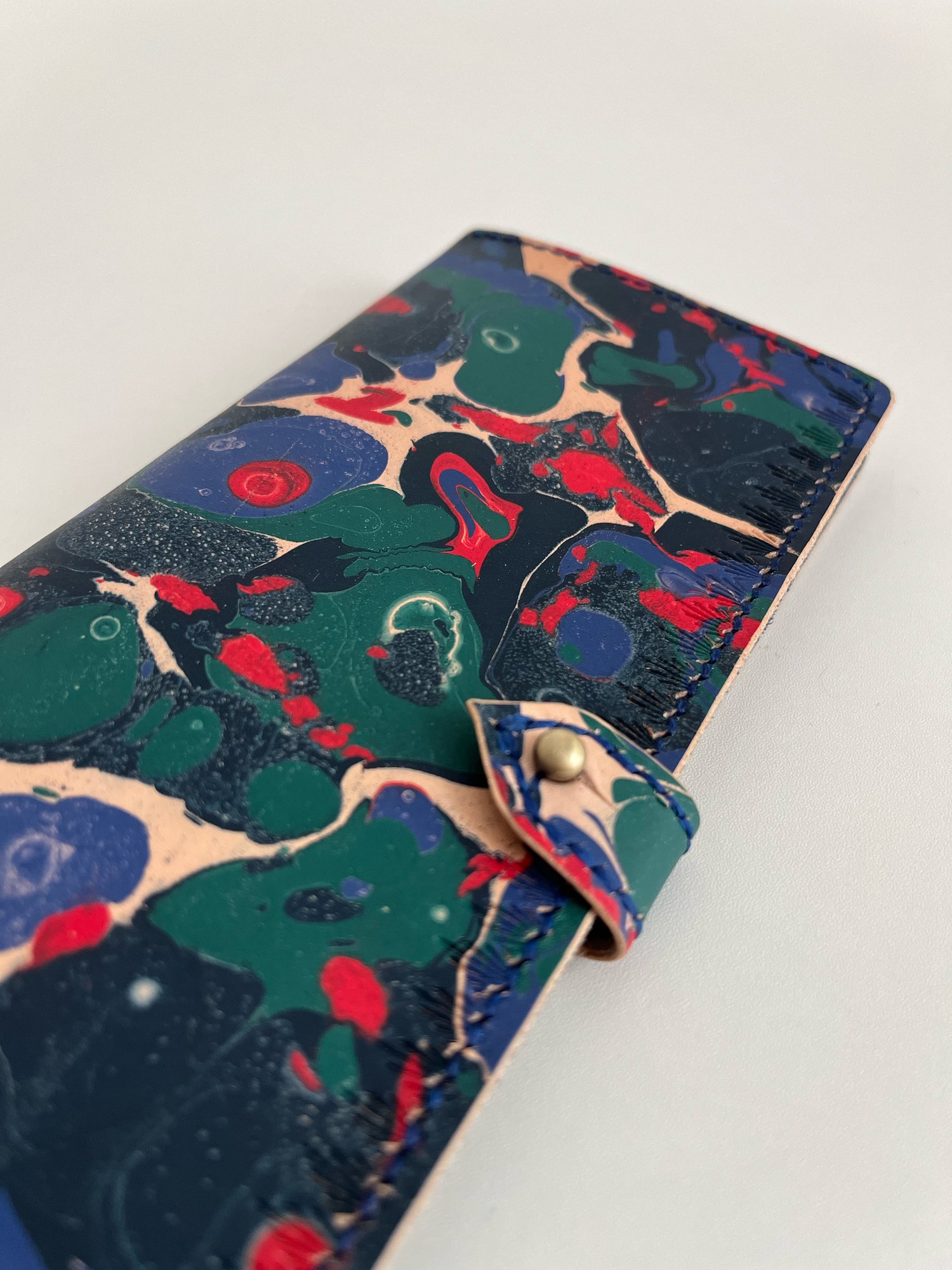Image of Red/Blue/Green Marbled Long Wallet