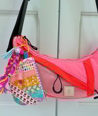 Image 7 of Clip on Bag Charm Pouch - black hearts