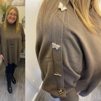 Image 2 of BUTTERFLY SLEEVE RIBBED BATWING JUMPER