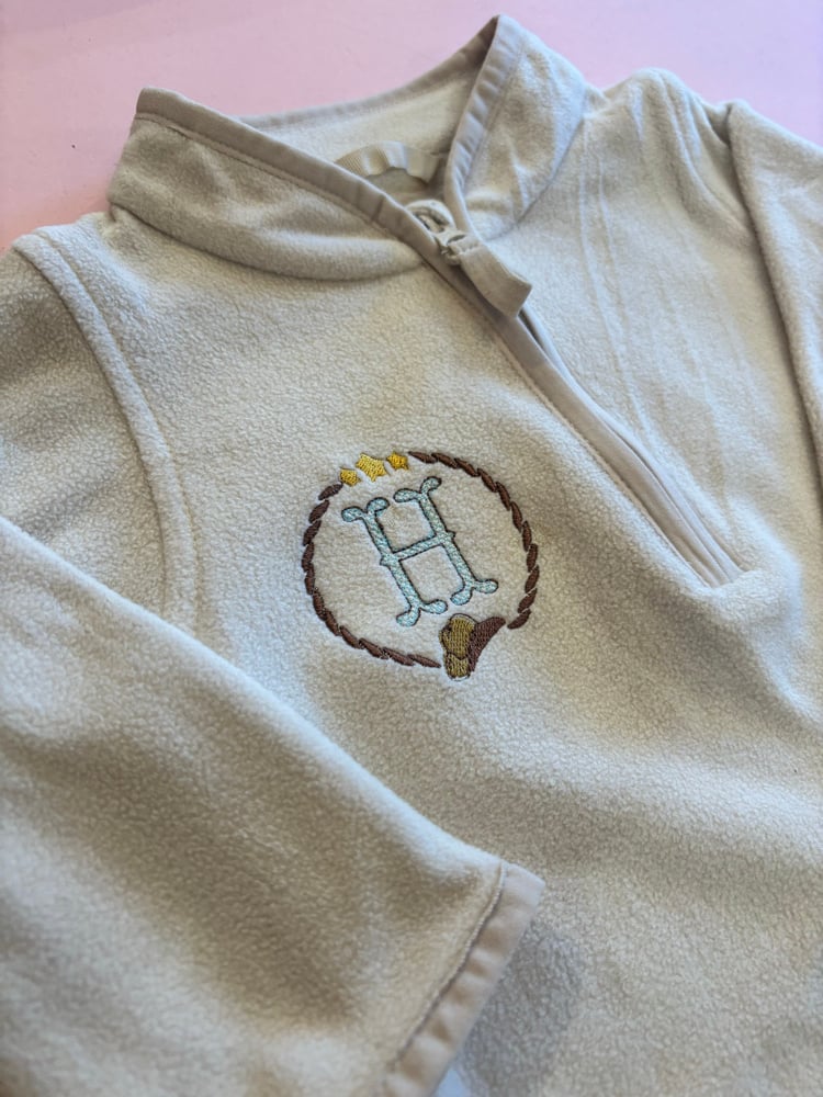 Image of Children’s 3/4 zip up embroidered fleece 