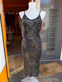 Image 4 of Black Sequin Midi Dress S/M