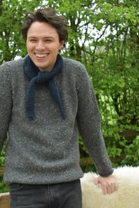 Image 4 of Roll Neck Sweater - Donegal Fleck