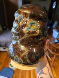 Image 14 of Bronze Vase with Blue Vines