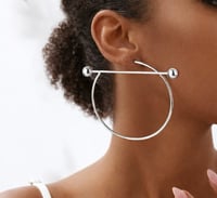 Image 1 of Natalia Silver Hoop Earrings