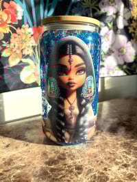 Image 1 of Ocean Blue glitter 16oz. snowglobe tumbler