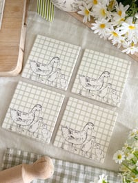 Image 1 of Country Duck Ceramic Coasters ( set of 4 )
