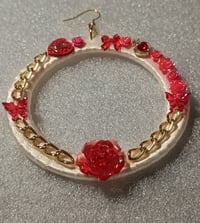 Image 1 of Crimson Romance Statement Hoops