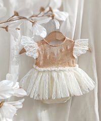 Image 1 of Newborn girls photoshoot outfit | Rosalie | beige | cream | photo props
