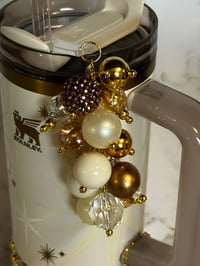 Image 3 of Starlight Shimmer Gold and Cream Tumbler Straw Bauble