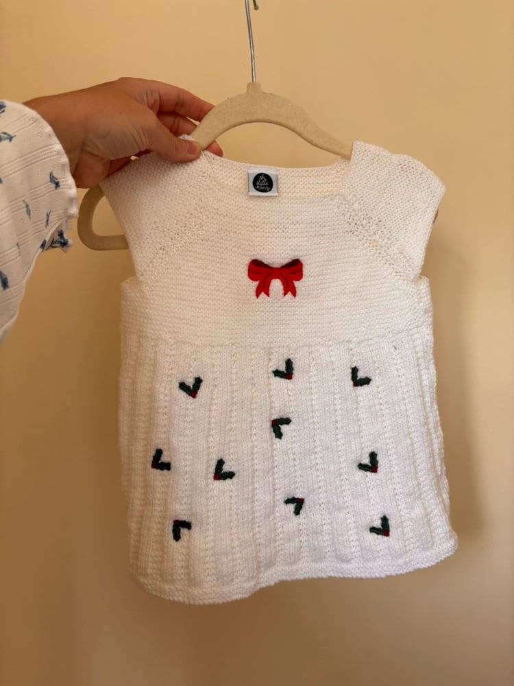 Image of Hand knitted white dress