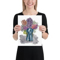 Image 3 of Crocuses and anemones with a fancy knot- Poster Print