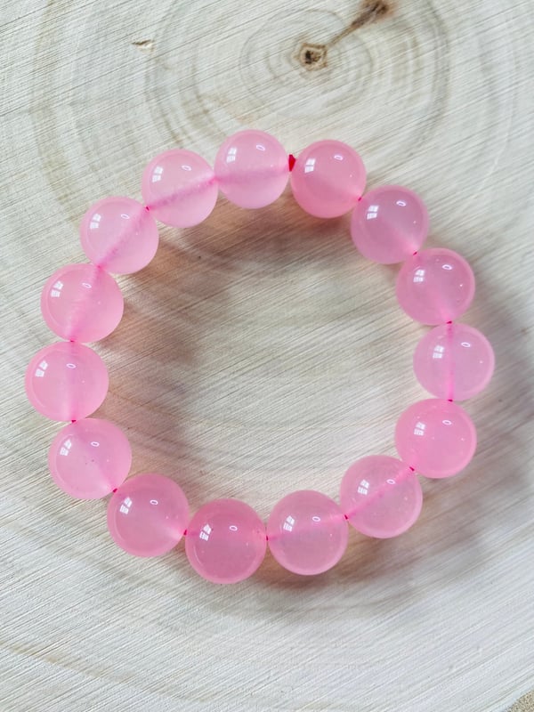 Image of 12mm Rose Quartz Bracelet 