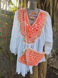 Image 1 of Cotton kaftan and matching bag set