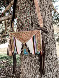 sand tooled bag 