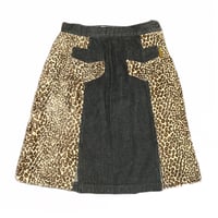 Image 1 of Betty's Blue leopard print denim skirt