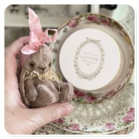 Image 7 of Handmade Victorian Plum Colour Teacup Bunny