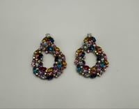 Image 3 of rhinestone round earings 