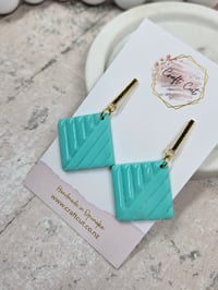 Image 2 of Turquoise Diamond Earrings