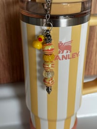 Image 1 of Rubber Ducky Orange and Yellow Tumbler Straw Dangle