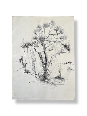 Image of VINTAGE DUTCH DRAWING: LANDSCAPE #7
