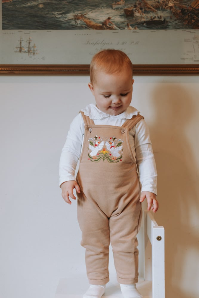 Image of Symmetry in Spring - Taupe Dungarees