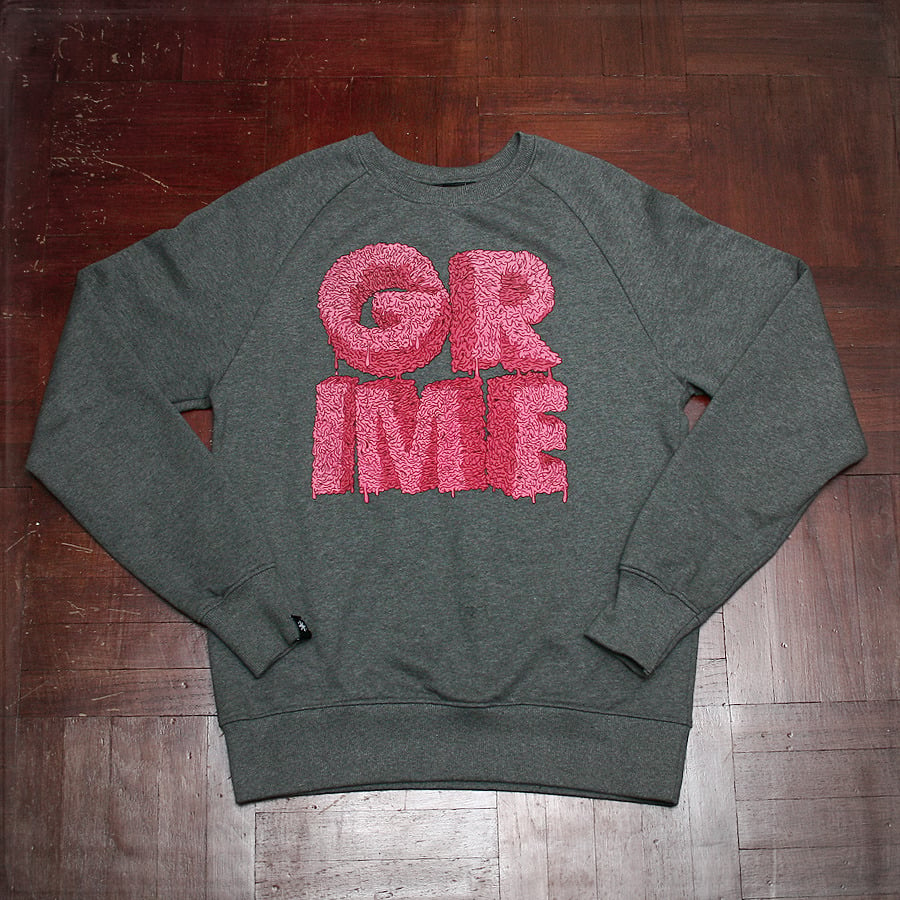 Image of Grime Scene Sweat - Grey / Pink