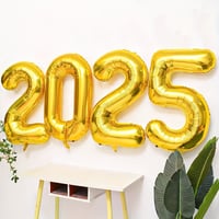 Image 4 of 40 Inch Giant Foil Mylar Balloons - Golden Huge Number Balloons For Birthday Party, Wedding, Bridal 