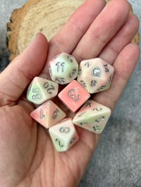 Image 4 of Ice Cream Dice | Pastel Pink, Mint and White Resin Dice Set