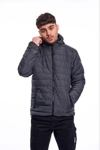 Image 2 of Wright lightweight Padded Coat in Grey/ Black SMALL AND LARGE ONLY