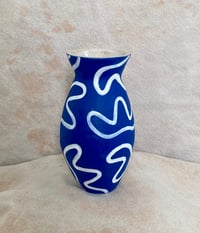 Blue squiggle vase