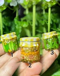 Miniature jars (pickles, vegs, asparagus)