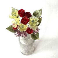 Image 7 of Posy - Red Roses - Lemon Daisies 