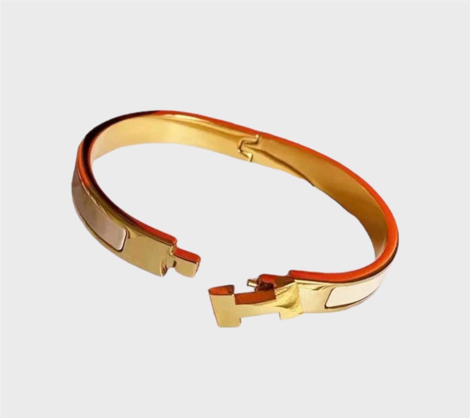 Clic h yellow gold bracelet Hermès Red in Yellow gold - 29777487