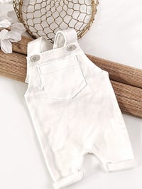 Image 3 of Newborn Dungarees for photoshoot | Dylan | off white