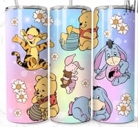 Pastel pooh bear & friends 20oz tumbler