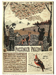 Image of Passenger Pigeon screenprint