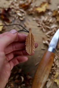 Image 7 of Feather Pendant Necklace. 