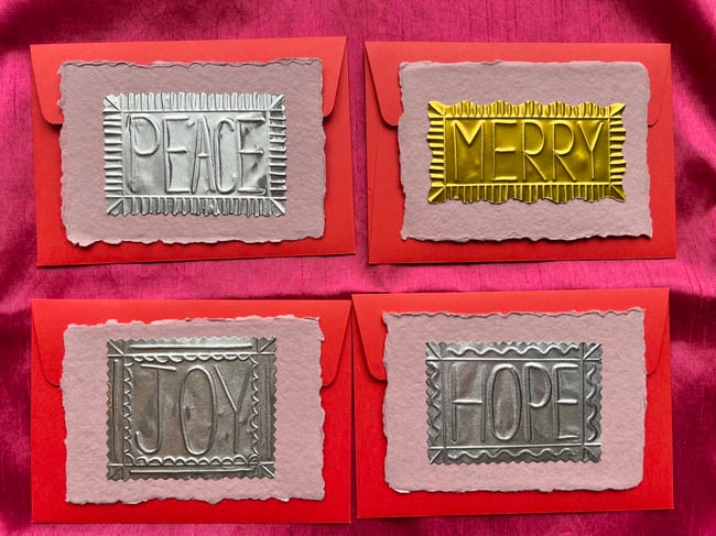 Embossed foil small notecards