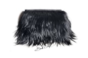 Image of Limited Edition - Black Goat Hair + Leather Clutch Fur Furry Hand Bag